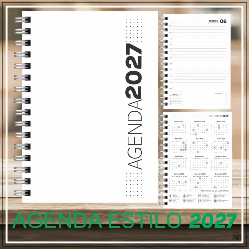 AGENDA PERSONALIZADA 2027 1DPP TEMA BLACK CEREJEIRA