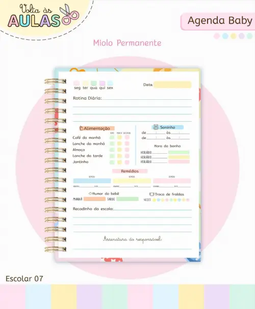 👶📒 Agenda Personalizada Permanente para Creche – Capa Dur