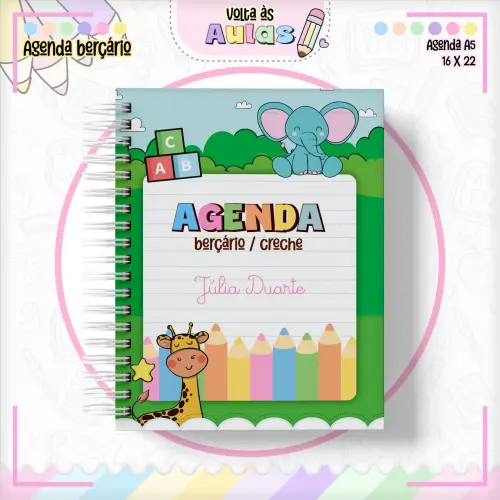 👶📒 Agenda Personalizada Permanente para Creche – Capa Dura