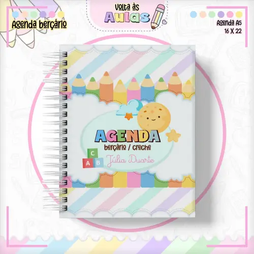 👶📒 Agenda Personalizada Permanente para Creche – Capa Dura