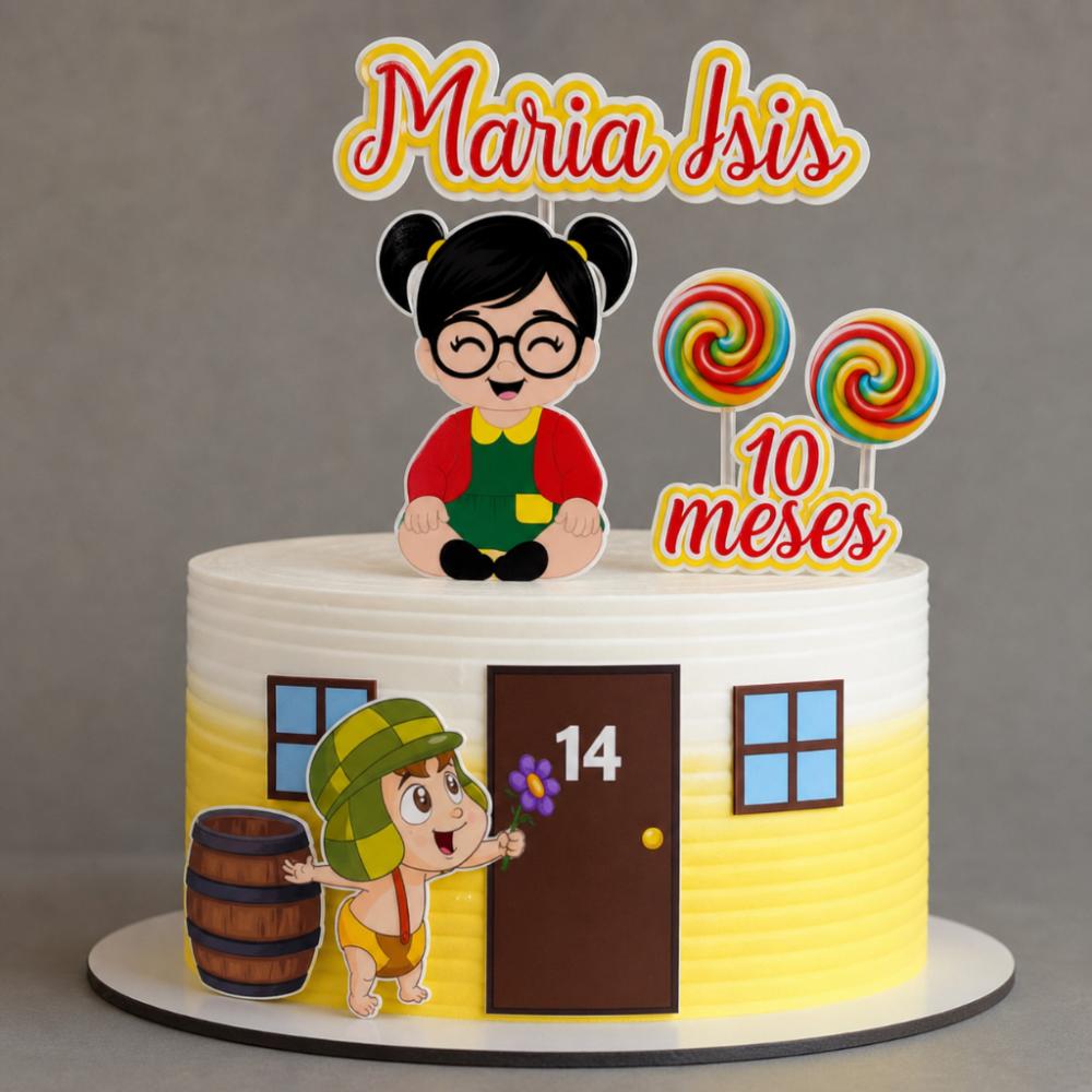 Topo de Bolo Chaves/chiquinhinha/kiko Personalizado Mesversário 