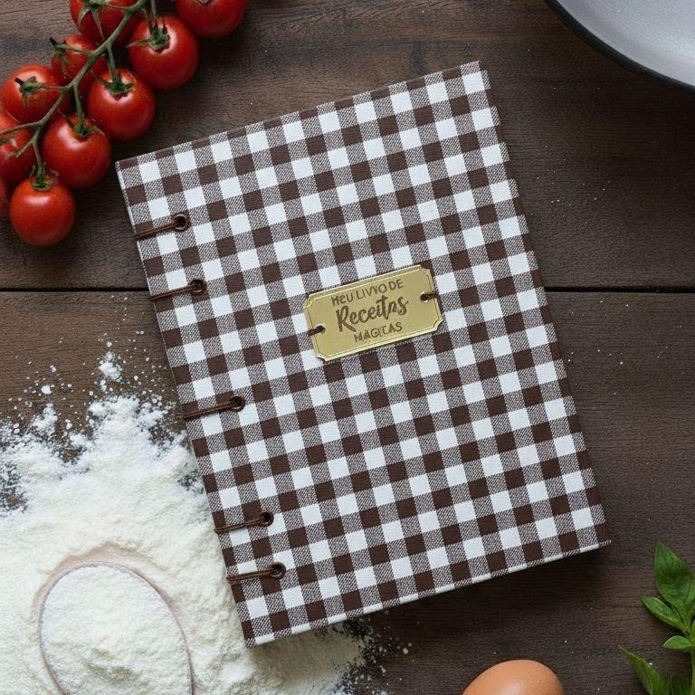 Livro de Receitas Mágicas A5(quadriculado marrom)