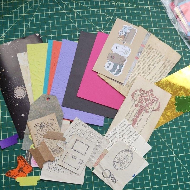 Kit Vintage, mix de papéis para Scrapbook, Agendas e Journal 25-