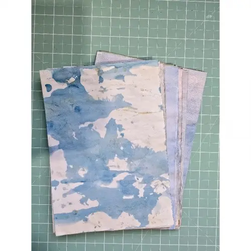 Folhas Envelhecidas Coloridas(tons de azul a5 - 50 un)