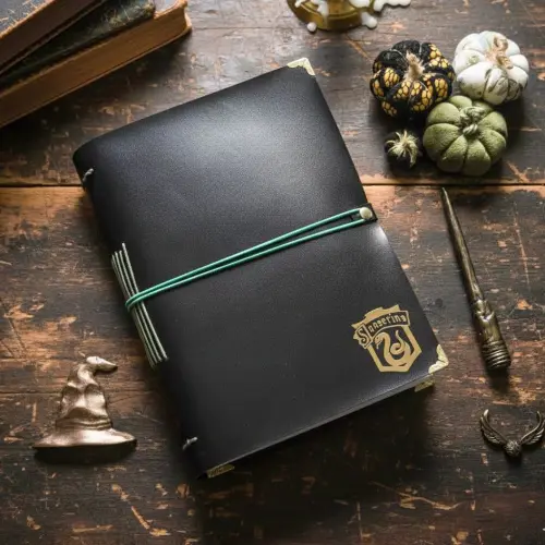 Diário Medieval Harry Potter, Folhas Envelhecidas, Casas de Hogwarts, A5(sonserina,200 páginas)