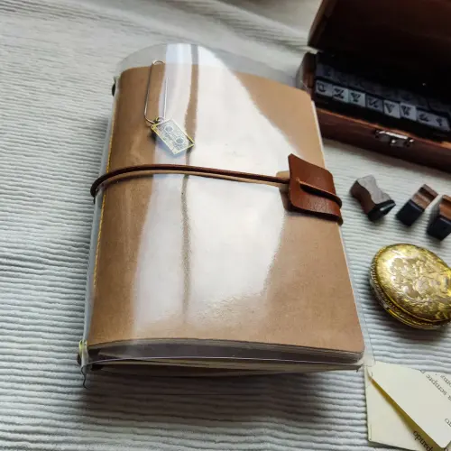 Sketchbook Traveler´s Notebook - Estilo Midori - Tamanho A6(transparente)