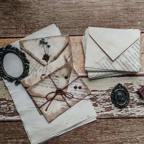Envelope Vintage, feito com folhas de livro envelhecido