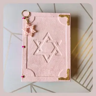 Diário rosa, capa dura revestida de veludo, 200 páginas.(rosa,pautado)