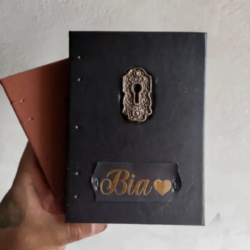 Diário Vintage A6, 200 páginas envelhecidas(com aplicação de nome)