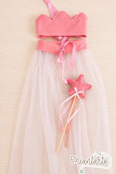 Kit Princesa (coroa+ capa em tule+varinha)