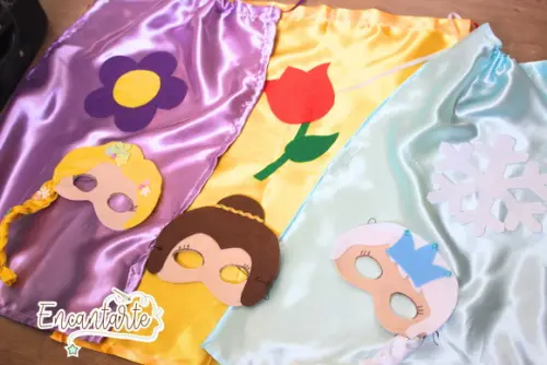 Kit Capa e Máscara Princesas
