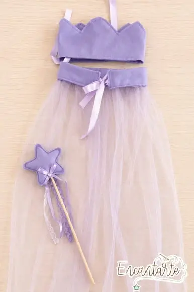 Kit Princesa (coroa+ capa em tule+varinha)