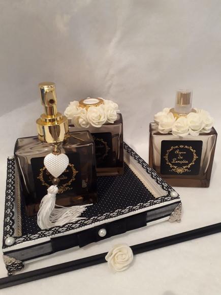 Conjunto Lavabo Luxo - Negro 3 Peças - Promoção