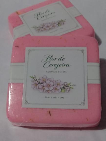 Sabonete Vegano - Caixa Rústica - Flor de Cerejeira