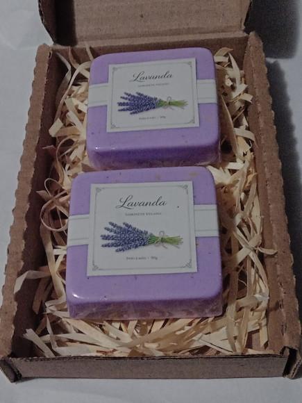 Sabonete Vegano - Caixa Rústica - Lavanda