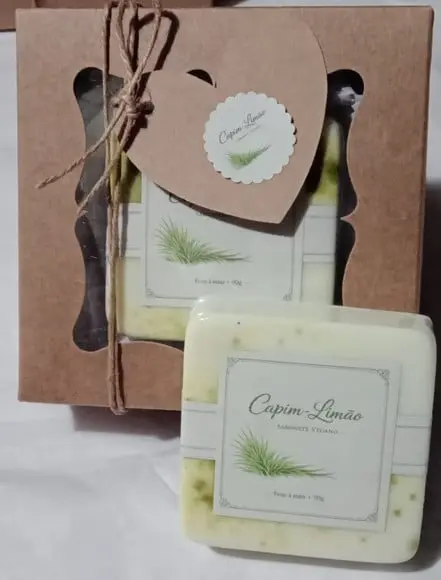 Sabonete Vegano - Caixa Individual - Capim Limão