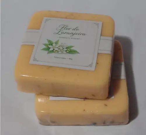 Sabonete Vegano - Caixa Rustica - Flor de Laranjeira
