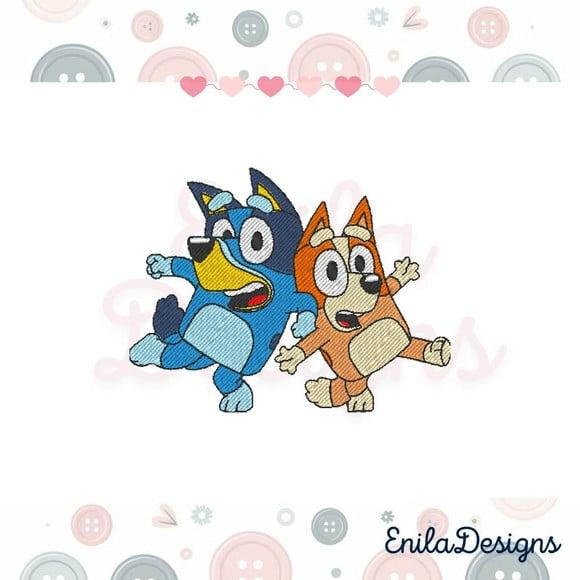 Matriz de Bordado Bluey e Bingo Juntas - 3 Tamanhos