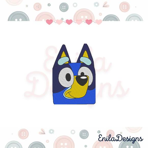 Matriz de Bordado Bluey Rosto - Enila Designs - 5 Tamanhos