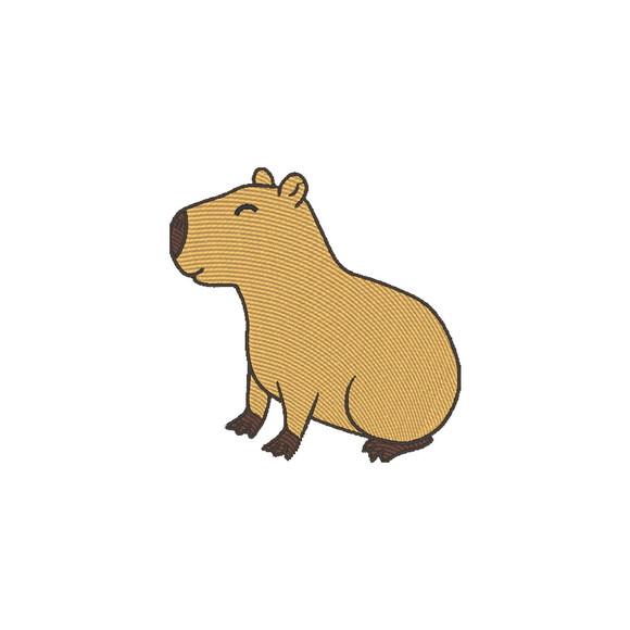Matriz de Bordado Capivara em Pontos Leves e 6 Tamanhos