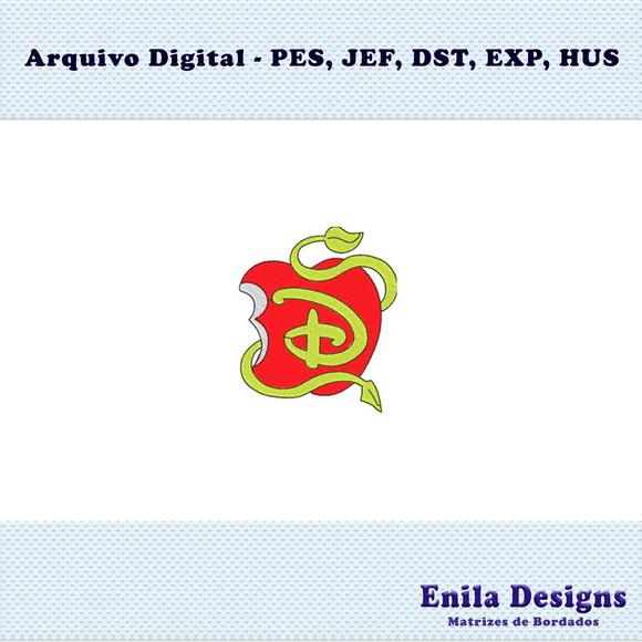 Matriz de Bordado Descendentes Disney - Logo - Maçã