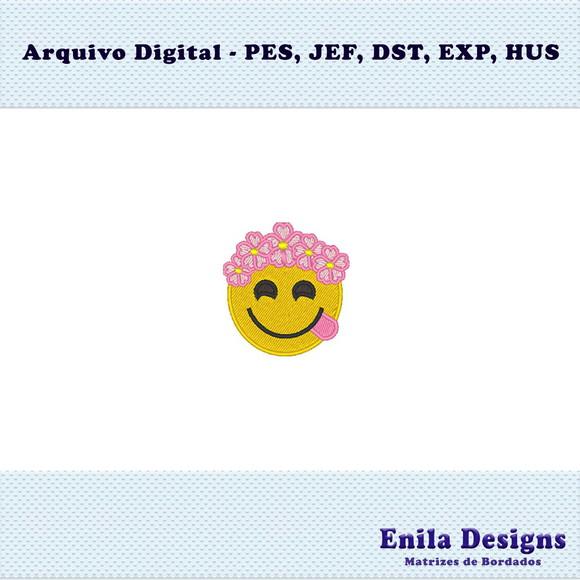 Matriz de Bordado Emoji Flores
