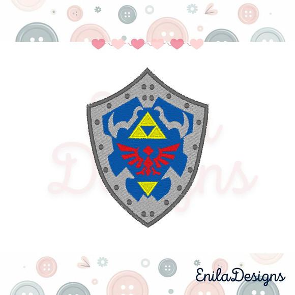 Matriz de Bordado Escudo Hylian - Zelda - 3 Tamanhos