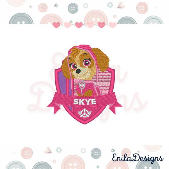 Matriz de Bordado Emblema Patrulha Canina Skye
