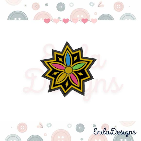 Matriz de Bordado Flor Huntrix - 3 Tamanhos