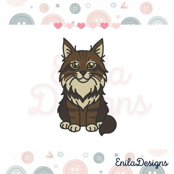 Matriz de Bordado Gato de Raça Maine Coon
