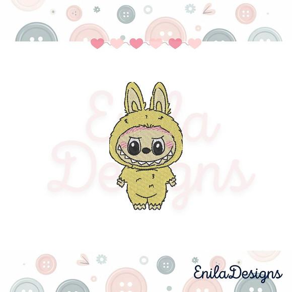Matriz de Bordado Labubu Monstrinho Moda - 10x10