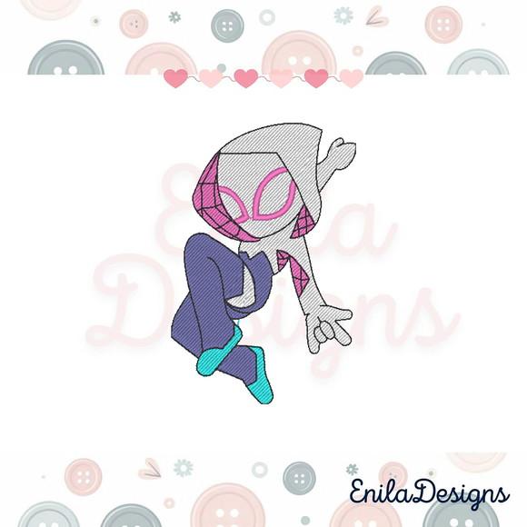 Matriz de Bordado Homem Aranha Spider Gwen - 4 Tamanhos