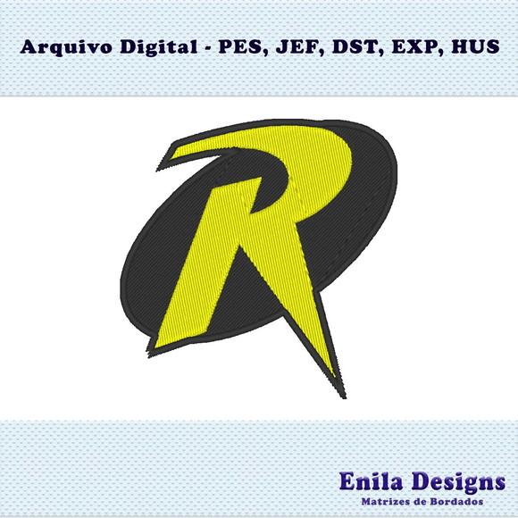Matriz de Bordado Logo Super Heroi Robin