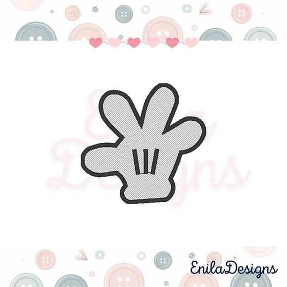 Matriz de Bordado Mão do Mickey - Enila Designs - 4 Tamanhos
