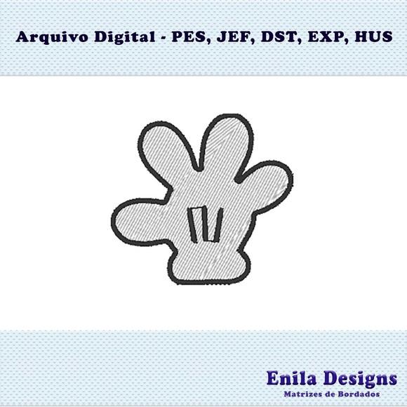 Matriz de Bordado Mão do Mickey - Enila Designs - 4 Tamanhos