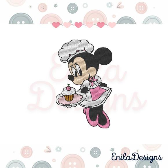 Matriz de Bordado Minnie Confeiteira