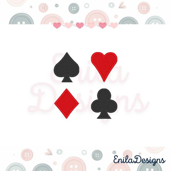 Matriz de Bordado Mini Naipes de Baralho - Enila Designs
