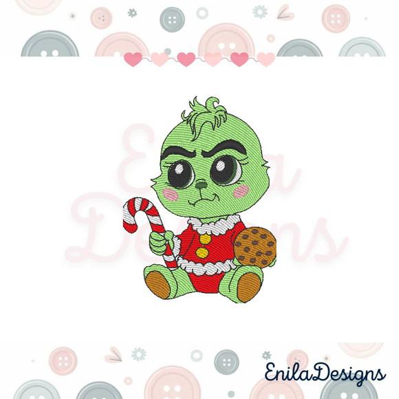 Matriz de Bordado Natalina - Bebê Grinch