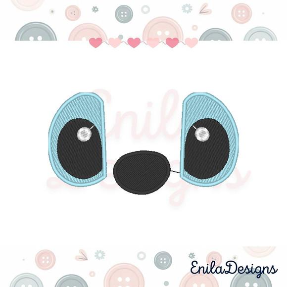 Matriz de Bordado Olhos e Nariz Stitch - Carinha do Stitch
