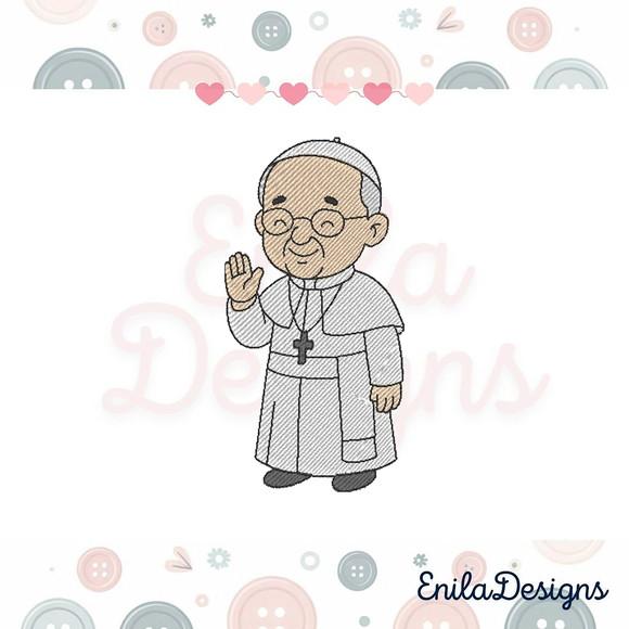 Matriz de Bordado Papa Francisco - 4 Tamanhos