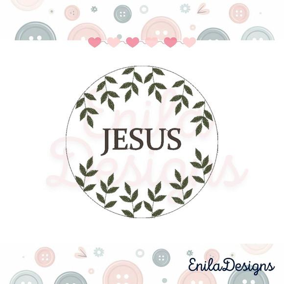 Matriz de Bordado para Bastidor Jesus Floral