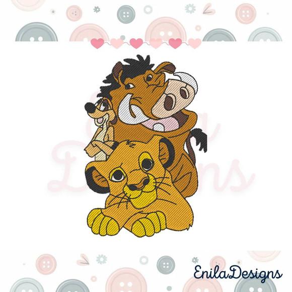 Matriz de Bordado Rei Leão - Simba Timão e Pumba