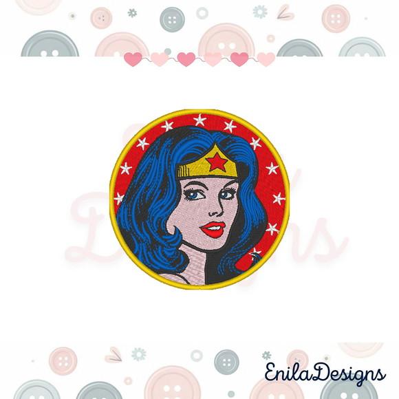 Matriz de Bordado Rosto Super Mulher - 10x10