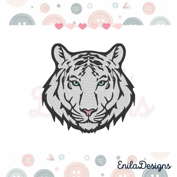 Matriz de Bordado Tigre Branco Rosto