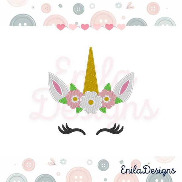 Matriz de Bordado Unicornio Cabeça e Olhos