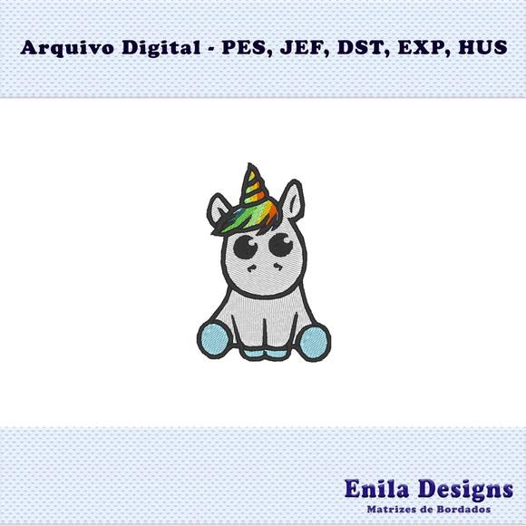 Matriz de Bordado Unicornio Cute - Enila Designs