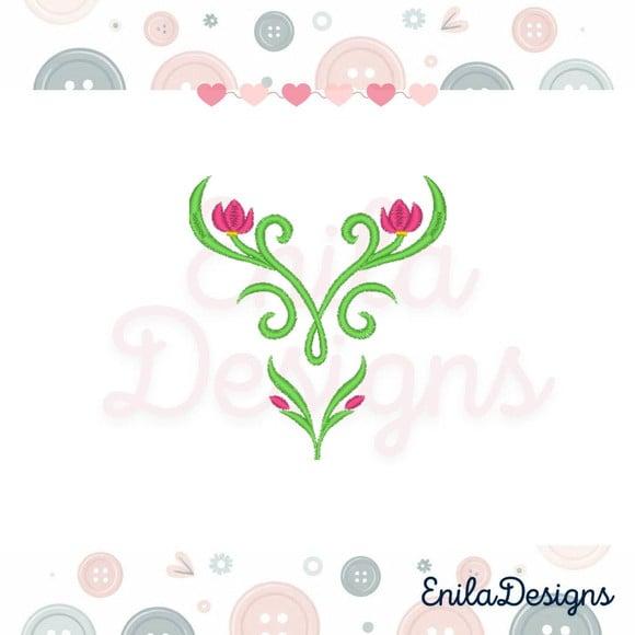 Matriz de Bordado Vestido Princesa Anna Frozen - 4 Tamanhos