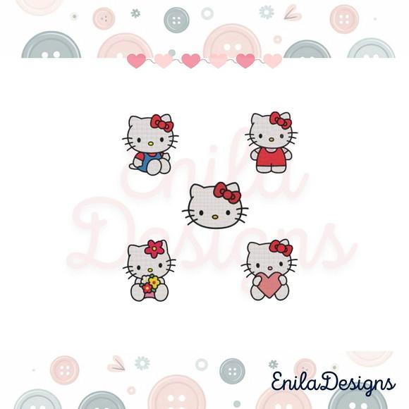 Matrizes de Bordado Hello Kitty - 4 Tamanhos