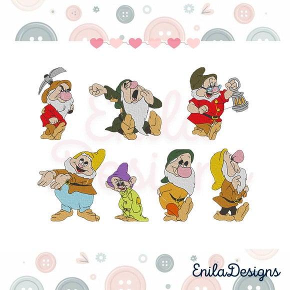 Matrizes de Bordado Sete Anões - 7 Anões Branca de Neve
