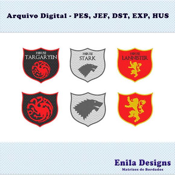 Pacote de Matrizes de Bordado Game of Thrones - 6 matrizes